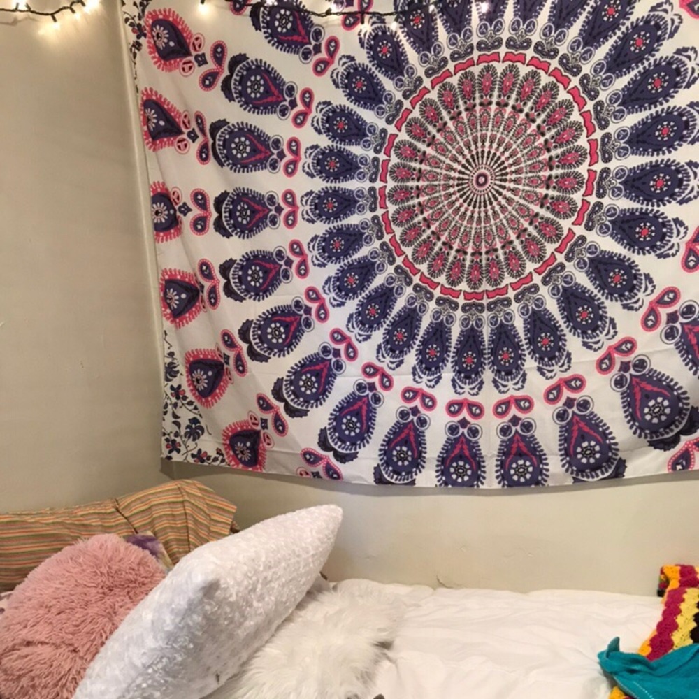 pink purple & white mandala tapestry